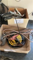 2 Boxes Of Saw Blades Jumper Cables Saws Twine