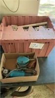 Tote Of Misc Plumbing Parts Makita Grinder And