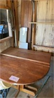Misc Lot Table Lumber Box Of Tarp Blankets Etc