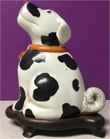 Vintage Neiman Marcus Ceramic Dog W/ Stand