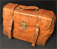 Vintage Leather Luggage Satchel Bag