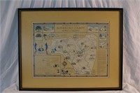 TWO Framed Map Historic Rutherford County 1779