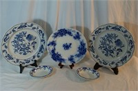 Vintage Blue Danube, Elise, Flow Blue Plates