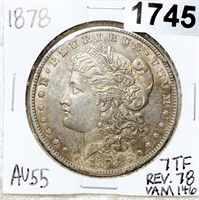 1878 Morgan Silver Dollar CHOICE AU VAM-146