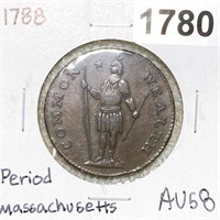 1788 Massachusetts Large Cent CHOICE AU