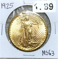 1925 $20 Gold Double Eagle CHOICE BU