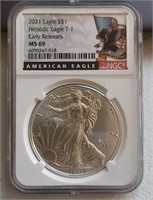 Early Release 2021 Silver Eagle: MS69 White Case