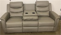 Like New Wade Logan Gray Recliner Sofa