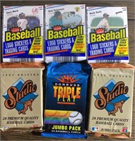 (6) 1988-94 Unopened Jumbo Baseball Card Packs