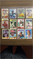 (12)  1980s Star Baseball Cards