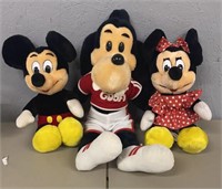 Vintage Minnie, Mickey & Goofy Plush Dolls