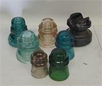 (7) Vintage Glass Insulators