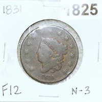 1831 Coronet Head Large Cent NICELY CIRC N-3