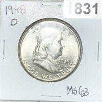 1948-D Franklin Half Dollar CHOICE BU