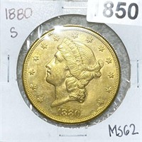 1880-S $20 Gold Double Eagle UNCIRCULATED