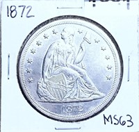 1872 Seated Liberty Dollar CHOICE BU