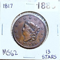 1817 Coronet Head Large Cent UNC 13 STARS