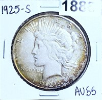 1925-S Silver Peace Dollar CHOICE AU