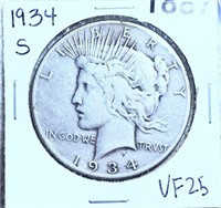 1934-S Silver Peace Dollar NICELY CIRC