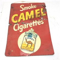 VINTAGE CAMEL CIGARETTES TIN SIGN, 18’’H