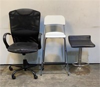 (3) Stools & Office Chair