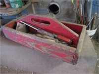 wooden tool carrier & tools