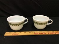 TWO Pyrex CRAZY DAISY Coffee Cups