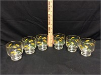 Set 6 MCM WHEAT Drinking Glasses 3 3/8" tall