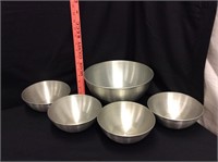 MCM Spun Aluminum Popcorn Bowl Set