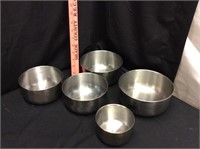 Set 5 Small Stainless Steel Bowls