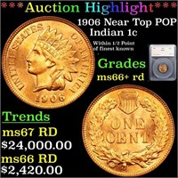 *Highlight* 1906 Near Top POP Indian 1c Graded ms6