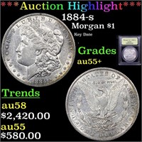 *Highlight* 1884-s Morgan $1 Graded Choice AU+