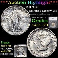 *Highlight* 1918-s Standing Liberty 25c Graded ms6