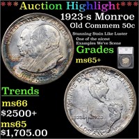 *Highlight* 1923-s Monroe Old Commem 50c Graded ms