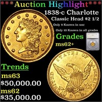 *Highlight* 1838-c Charlotte Classic Head $2 1/2 G