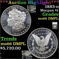 *Highlight* 1883-o Morgan $1 Graded ms66 DMPL
