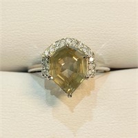 Certified14K   Diamond(3Ct,Si1,Yellowish Green) Di