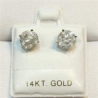 Certified14K  Diamond(1.82Ct,I3,H-I) Earrings