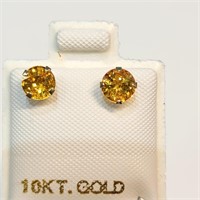 $400 10K  yellow sapphire(1.2ct) Earrings