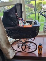VTG. DOLL BABY CARRIAGE W/ BLANKET