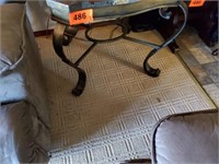 WROUGHT IRON LOOK BASE W/ TILE TOP END TABLE