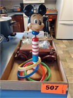 MICKEY MOUSE CHILDS RING TOSS- WOOD CAR