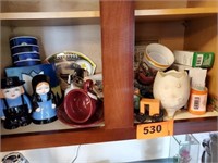 CUPS- MISC. ON SHELF IN CABINET
