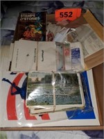 FLAT OF MISC. STAMPS & RELATED COLLECTING ITEMS