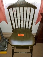 WOOD SPINDLE BACK CHAIR BUTLER W/ DRAWER