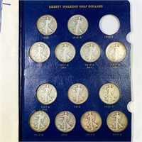 1916-1947 Walking Half Dollar Set 60 COINS