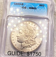 1883-S Morgan Silver Dollar ICG - MS62