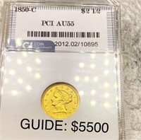 1850-C $2.50 Gold Quarter Eagle PCI - AU55