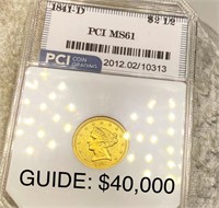 1841-D $2.50 Gold Quarter Eagle PCI - MS61