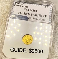1849-D Rare Gold Dollar PCI - MS 61 PL